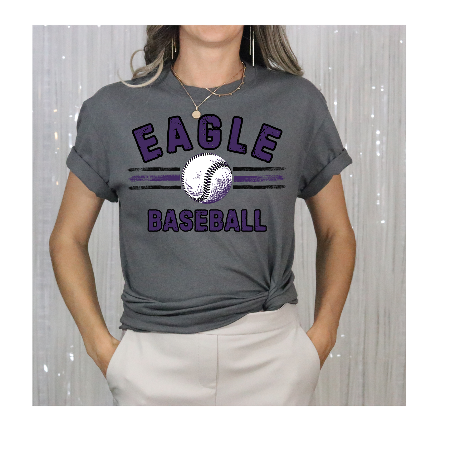 Vintage Eagle Baseball Tee -Gildan