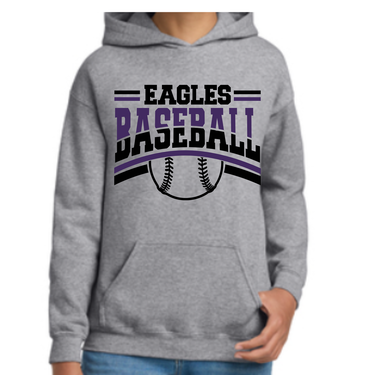 Eagle Baseball Hoodie- Gildan