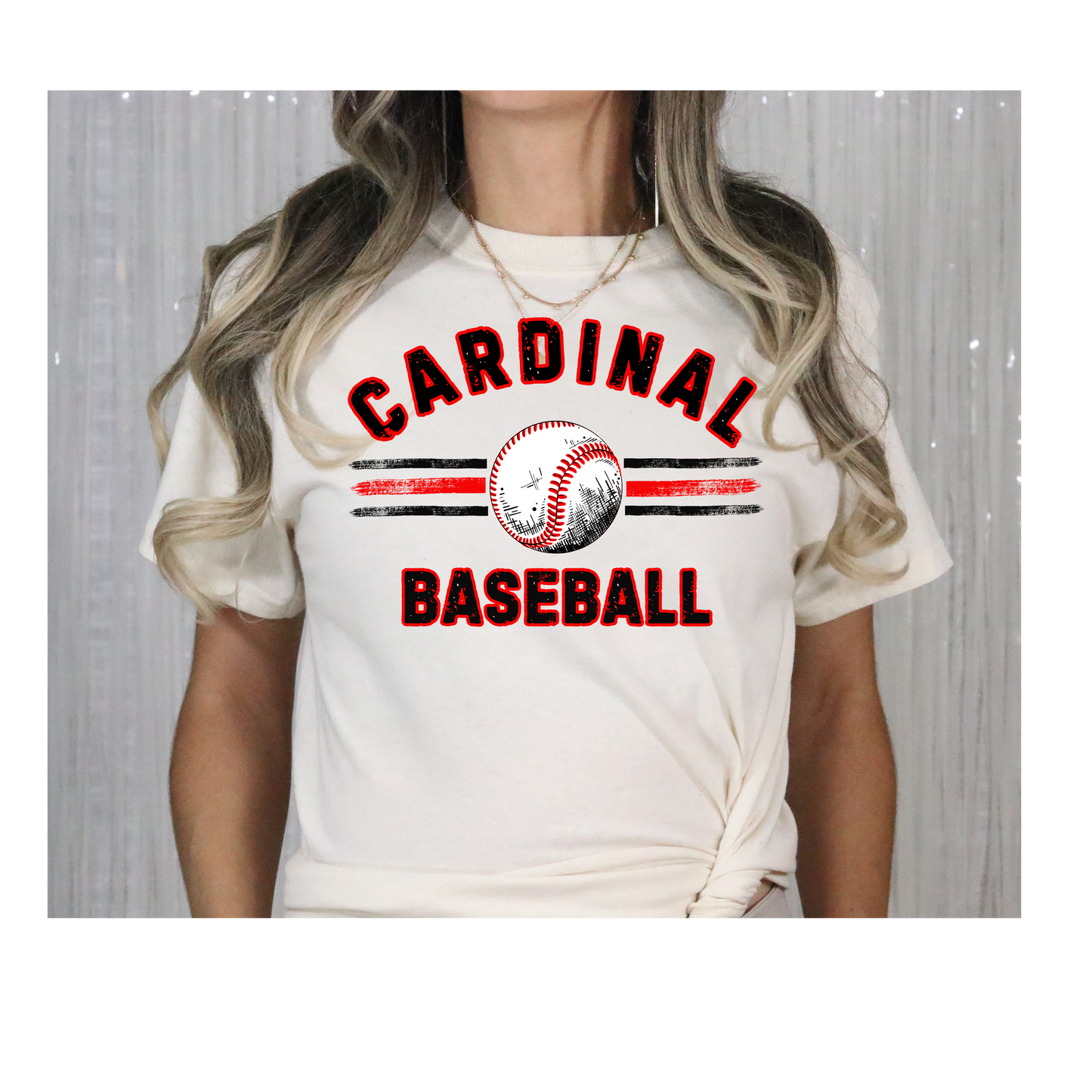 Vintage Cardinal Baseball Tee -Gildan