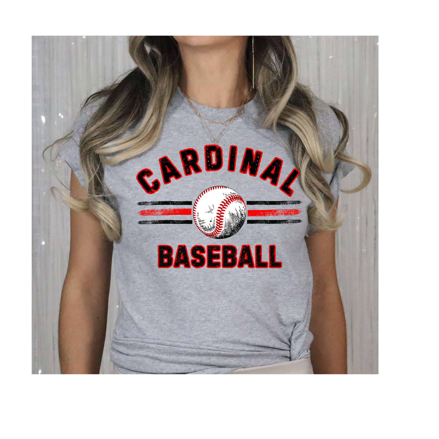 Vintage Cardinal Baseball Tee -Gildan