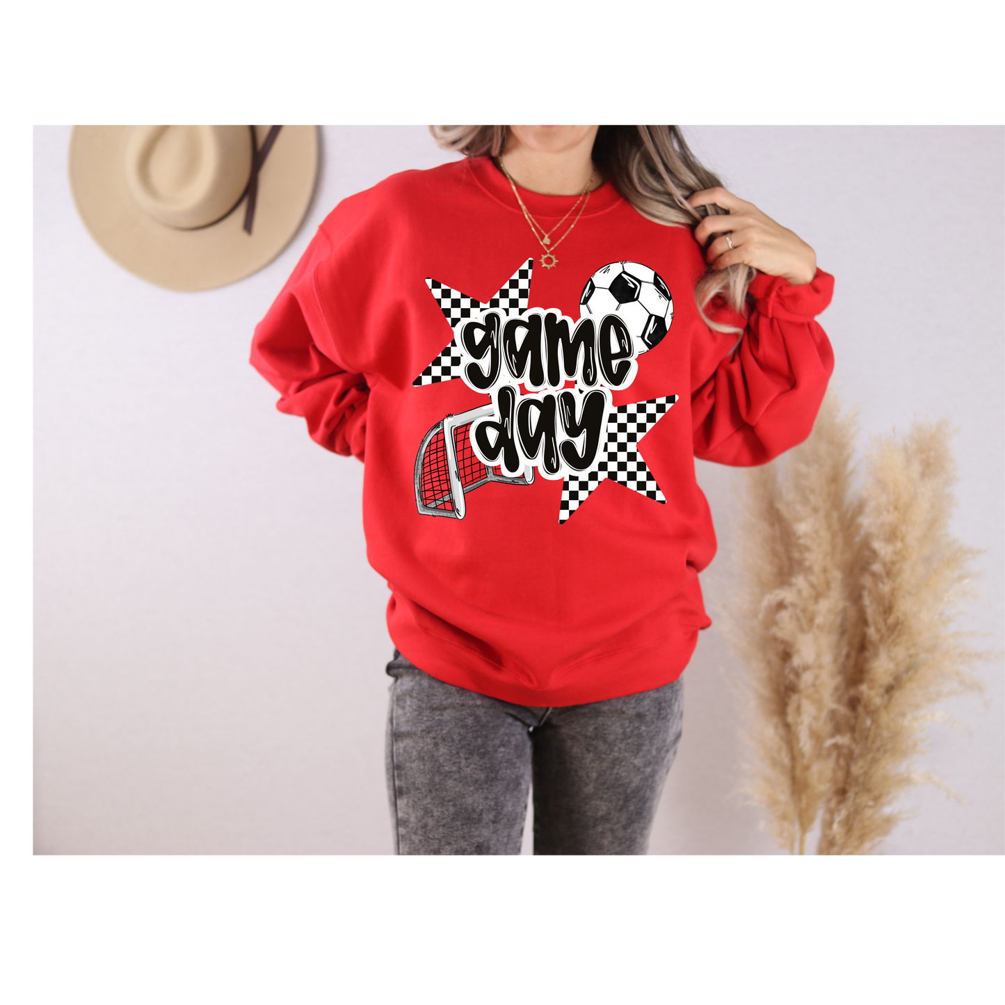 Retro Game Day Soccer Crewneck- Gildan