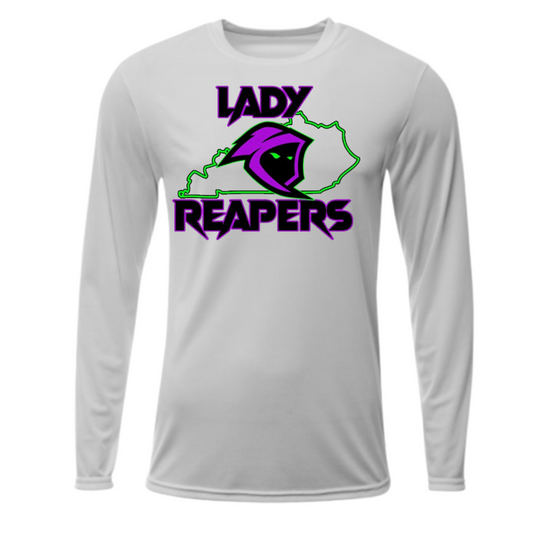 Lady Reapers ADULT A4 Performance  Long Sleeve T-Shirt (Silver)
