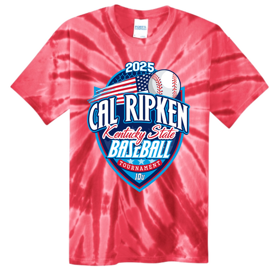 10U Cal Ripken State Tye Dye Shirt- RED