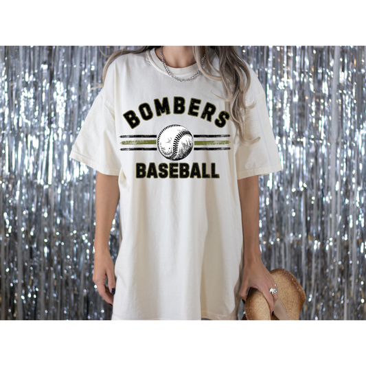 Bombers Baseball Vintage Stripe Comfort Colors Tee