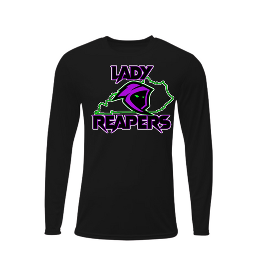 Lady Reapers YOUTH A4 Performace Long Sleeve  T-Shirt (Black)