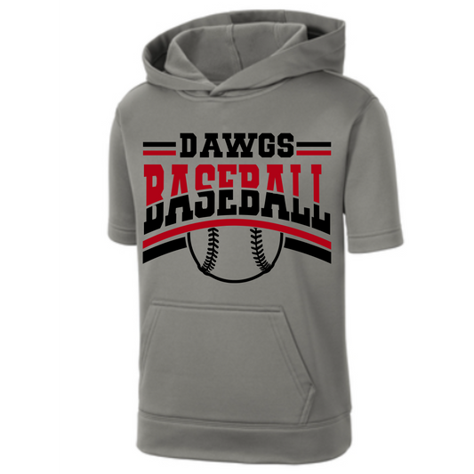 Dawgs Baseball Performance Short Sleeve Hooded Sweatshirt