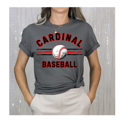 Vintage Cardinal Baseball Tee -Gildan