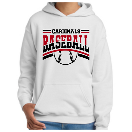 Cardinal Baseball Hoodie- Gildan