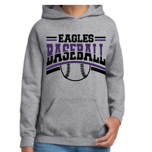 Eagle Baseball Hoodie-  Gildan