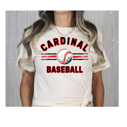 Vintage Cardinal Baseball Tee -Gildan