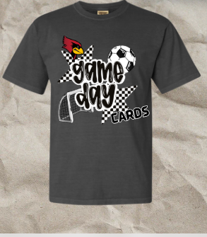 Retro Game Day Soccer Cardinal Tee- Gildan