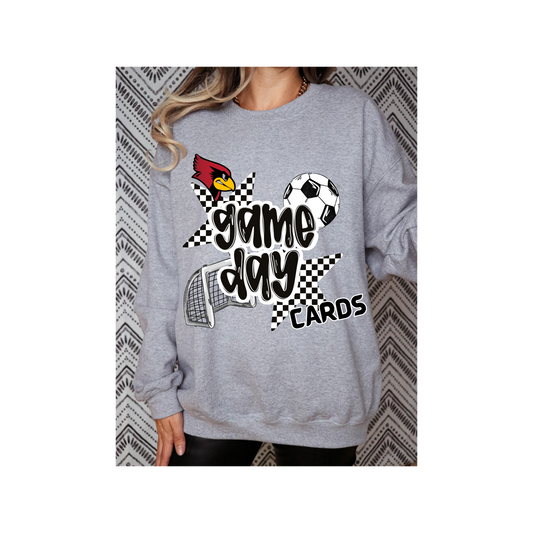 Retro Game Day Soccer Cardinal Crewneck- Gildan