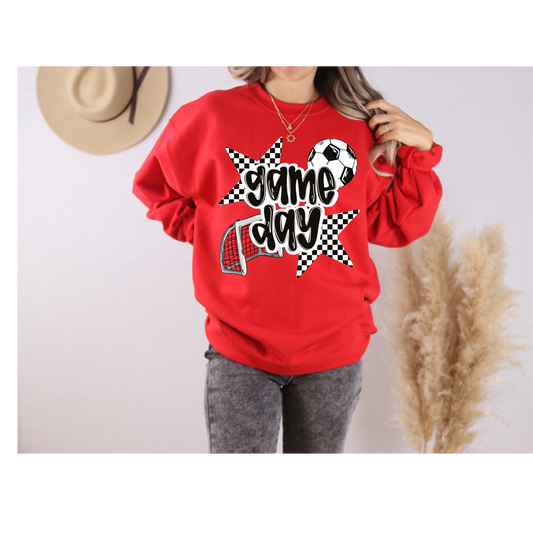 Retro Game Day Soccer Crewneck- Gildan